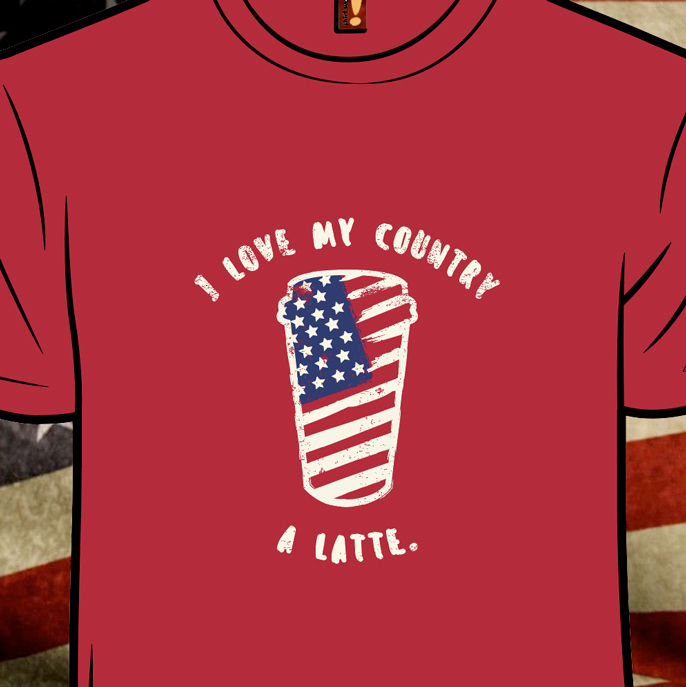 patriotic USA coffee t-shirt